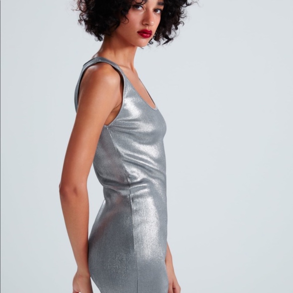 Zara Silver Mini Dress - Picture 3 of 7